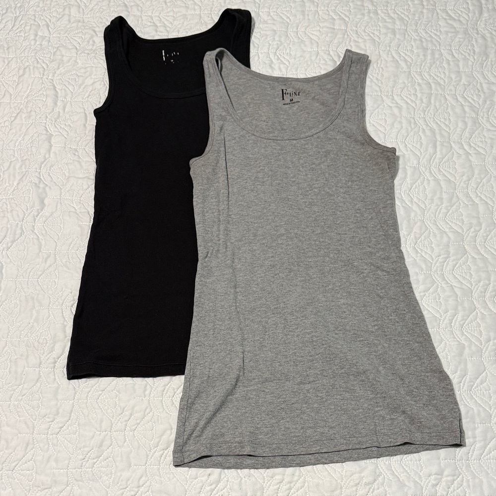 Felina Black and Gray Tank Tops